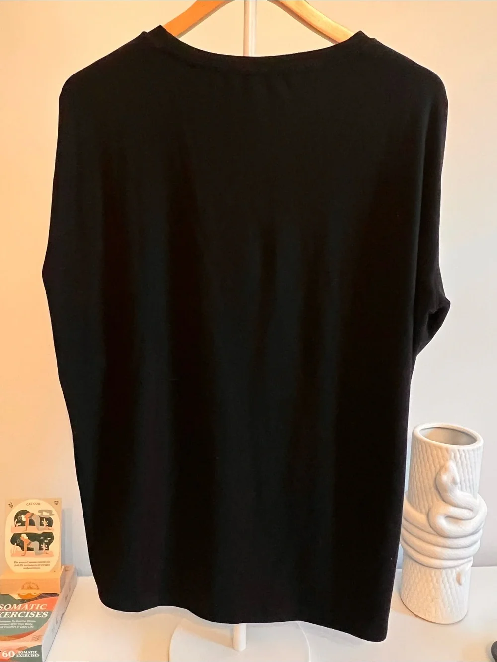 Women’s L Black Graphic Tee with Holographic Lettering